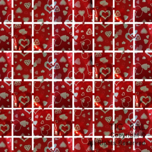 CORTINA DE CUADROS METALIZADA CORAZONES ROJOS 2MT X 1MT x 1
